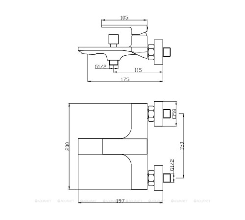 Смеситель для ванны и душа Orange Lutz M04-100cr хром