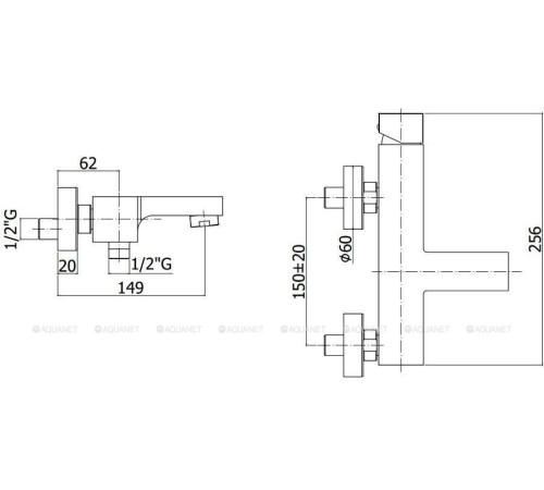 Смеситель для ванны Paffoni ELLE короткий излив черный матовый EL022NO