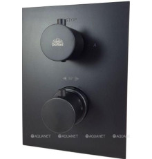 Смеситель встраиваемый для душа с термостатом Paffoni Light на 2 выхода черный матовый LIQ518NO/M