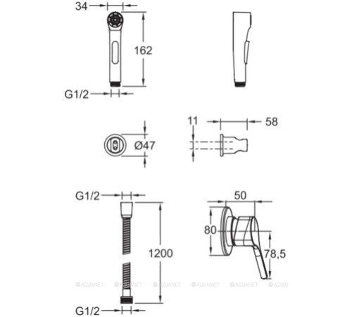 Смеситель с гигиеническим душем Jacob Delafon Elate хром E24610-CP