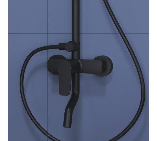 Душевая стойка со смесителем RGW SP-25B черный матовый 59140125-04