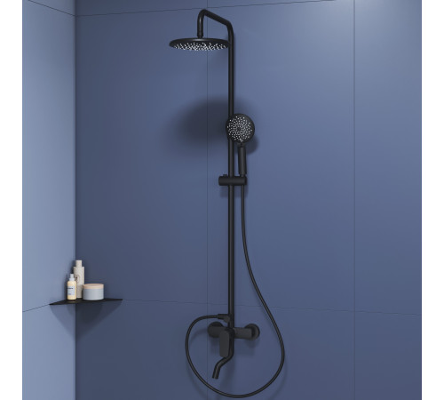 Душевая стойка со смесителем RGW SP-25B черный матовый 59140125-04