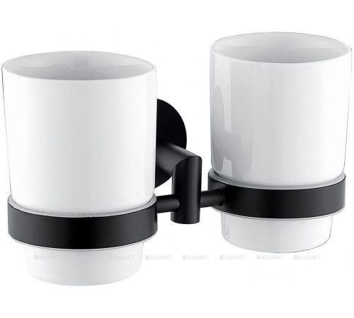 Стакан двойной Allen Brau PRIORITY керамика латунь белый черный матовый 6.31003-31