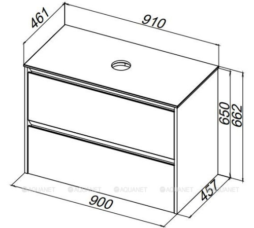 Столешница Allen Brau Activity 90 искусственный камень белый 1.34023.K