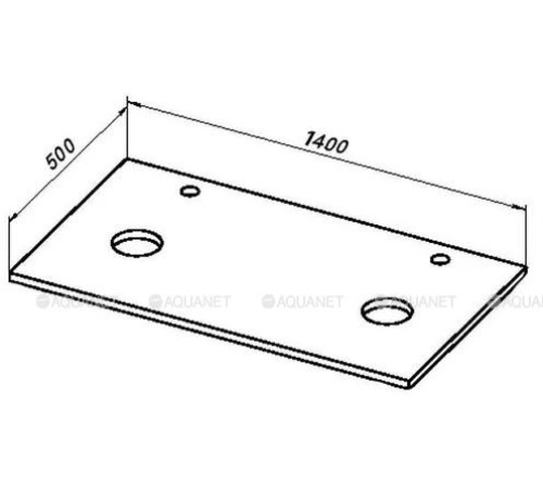Столешница Aquanet Терра 140 с 2 отверстиями маренго 00313253