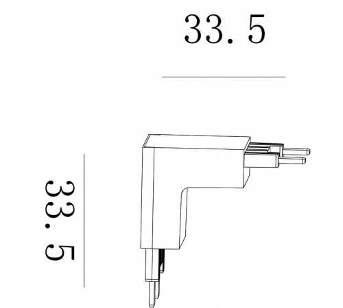 Соединитель угловой L-образный для треков накладных SWG PRO SLIM CN-SLIM-BL-TL