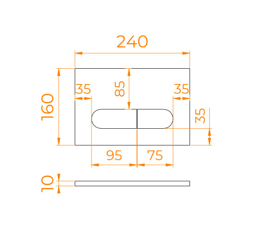 Кнопка слива RGW SWH-06W белая 68420006-05