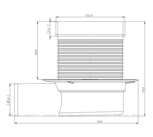 Трап точечный Logan L006-100 100х100 мм двухсторонняя решетка с рамкой L006-100