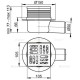 Трап сливной AlcaPlast 105x105/50 мм боковой выпуск решетка нерж. сталь APV26