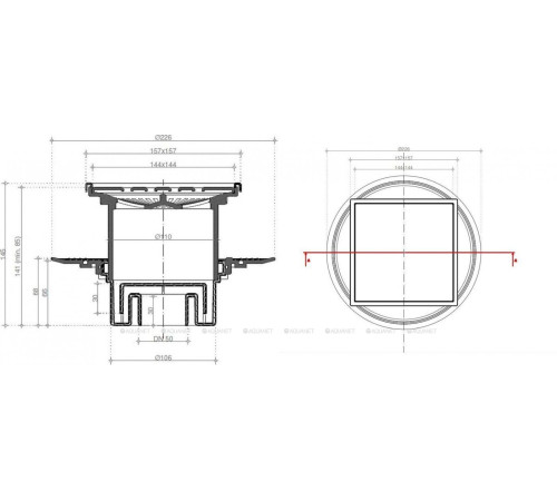 Трап точечный Pestan Confluo Standard 15х15 см Plate Vertical 2in1 13702561