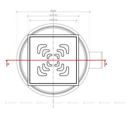 Трап точечный Pestan Standard Square 1 Mask хром 150х150 мм 13000073