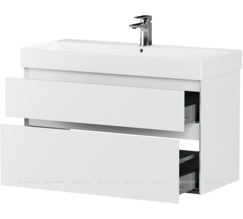 Тумба под раковину Allen Brau INFINITY 100 см 2 ящика белый матовый 1.210027.WM