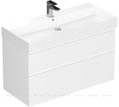 Тумба под раковину Allen Brau INFINITY 100 см 2 ящика белый матовый 1.210027.WM