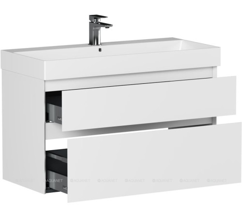 Тумба под раковину Allen Brau INFINITY 100 см 2 ящика белый матовый 1.210027.WM