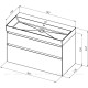 Тумба под раковину Allen Brau INFINITY 100 см 2 ящика белый матовый 1.210027.WM