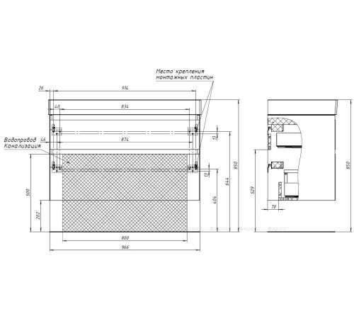 Тумба под раковину Allen Brau INFINITY 100 см 2 ящика белый матовый 1.210027.WM