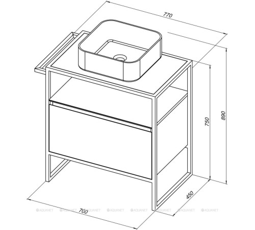 Тумба Allen Brau PRIORITY 70 антрацит матовый 1.31001.AM