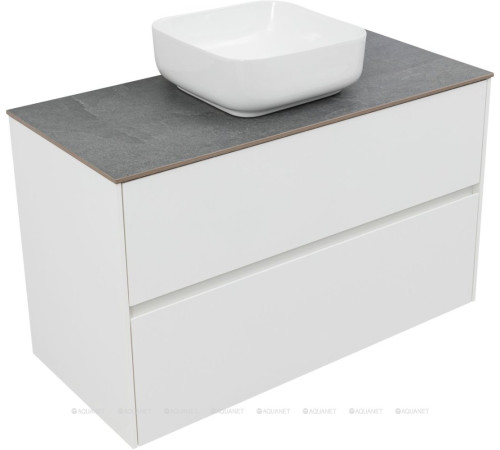Тумба под раковину Aquanet Бруклин 102 2 ящика белый глянец 00336551