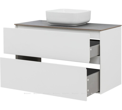 Тумба под раковину Aquanet Бруклин 102 2 ящика белый глянец 00336551