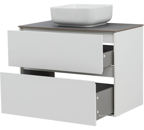 Тумба под раковину Aquanet Бруклин 82 2 ящика белый глянец 00336550