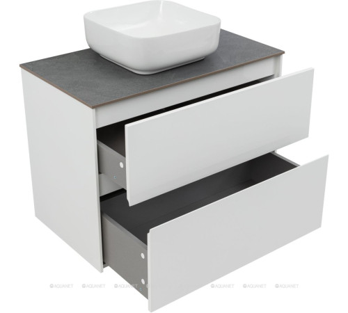 Тумба под раковину Aquanet Бруклин 82 2 ящика белый глянец 00336550