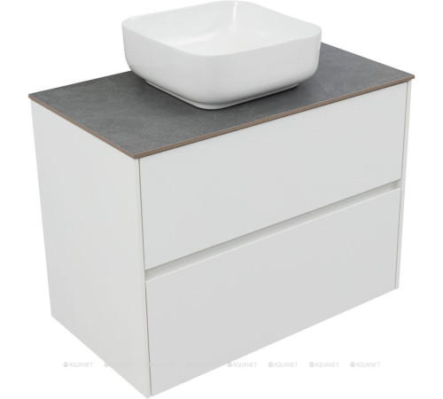 Тумба под раковину Aquanet Бруклин 82 2 ящика белый глянец 00336550