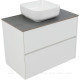 Тумба под раковину Aquanet Бруклин 82 2 ящика белый глянец 00336550