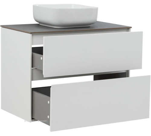 Тумба под раковину Aquanet Бруклин 82 2 ящика белый глянец 00336550