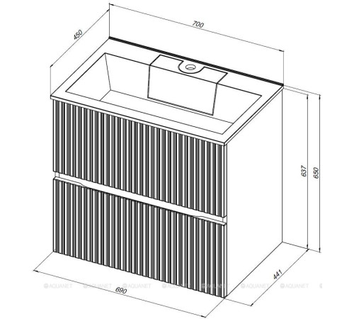 Тумба под раковину Aquanet Джейн 70 маренго 00313301