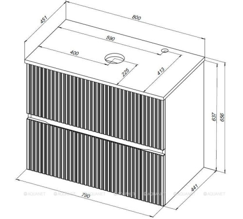 Тумба под раковину Aquanet Джейн 80 маренго 00313302