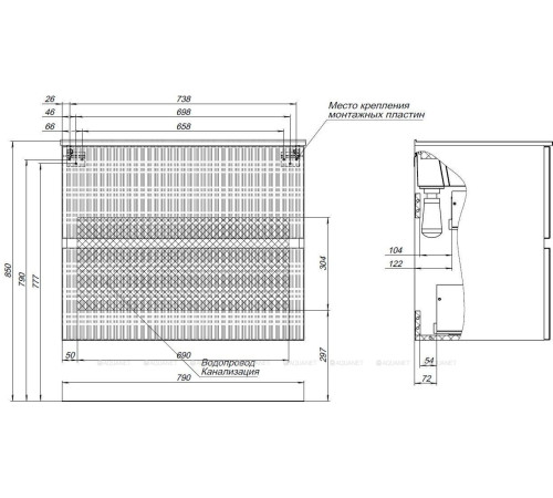 Тумба под раковину Aquanet Джейн 80 маренго 00313302