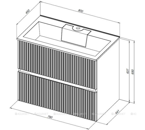 Тумба под раковину Aquanet Джейн 80 маренго 00313302
