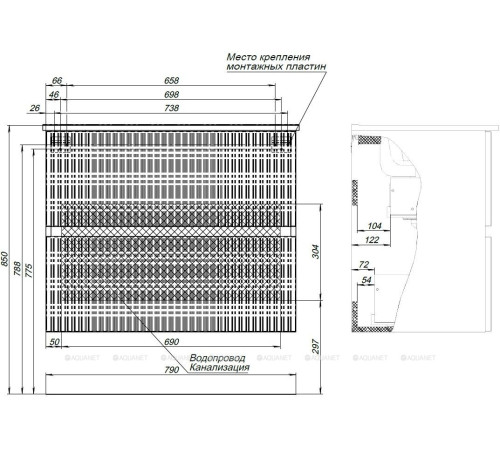 Тумба под раковину Aquanet Джейн 80 маренго 00313302