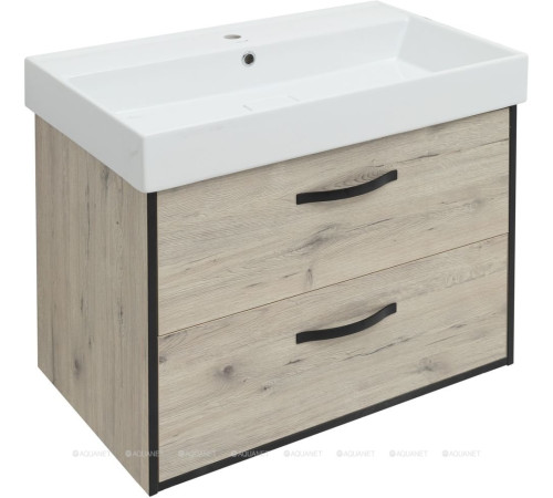 Тумба под раковину Aquanet Лофт 80 дуб веллингтон белый 00345455