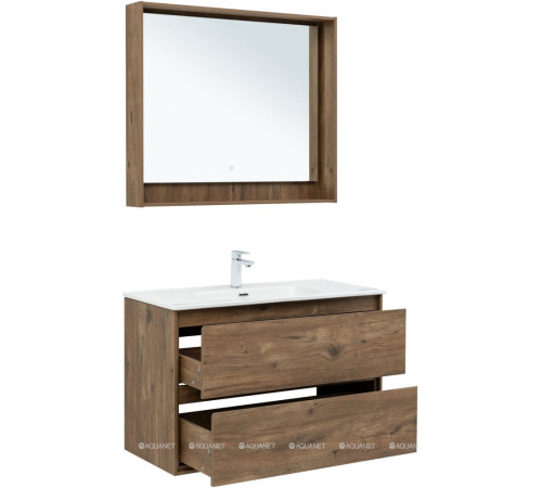 Тумба под раковину Aquanet Милан 100 дуб рустикальный 00336380