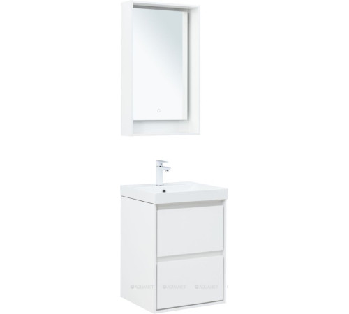 Тумба под раковину Aquanet Милан 50 белый глянец 00336366