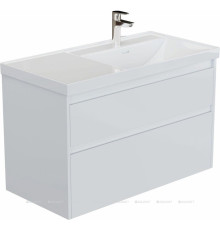 Тумба под раковину Aquanet Nova Lite 2.0 90 R 2 ящика белый глянец 00346310