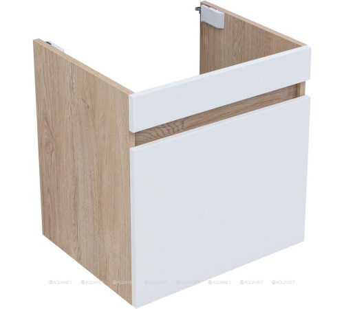Тумба под раковину Aquanet Оптима 50 дуб светлый/белый сатин 00344798