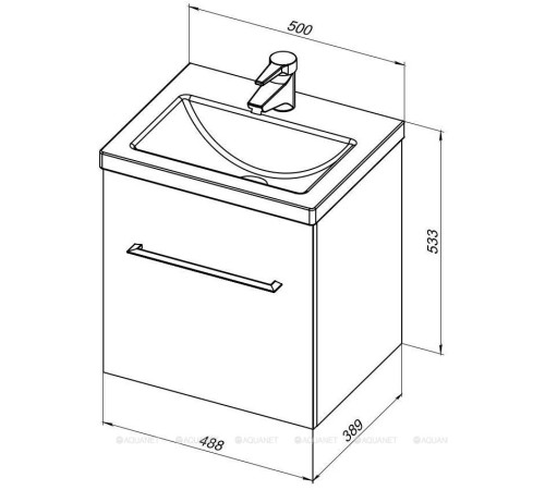 Тумба для ванной Aquanet Порто-50 белый под раковину Como 00195729