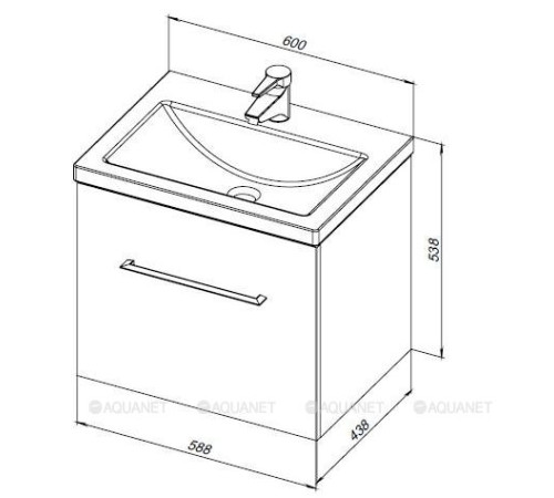 Тумба для ванной Aquanet Порто-60 белый под раковину Como 00195730