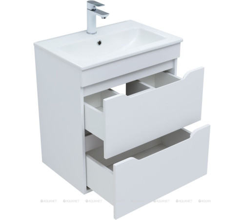 Тумба для ванной Aquanet Практика 60 2 ящика белый матовый 00330457