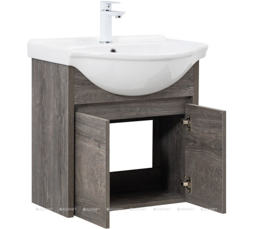 Тумба с раковиной Aquanet Сидней 60 дуб рошелье раковина Shenxin 00345120