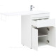 Тумба под раковину Aquanet Токио 58 напольная 1 ящик 2 фасада белый глянец 00237745