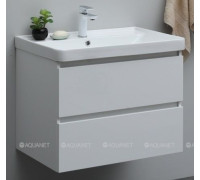 Тумба под раковину Aquanet Вега 70 подвесная 2 ящика белый глянец 00308333