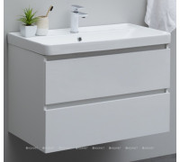 Тумба под раковину Aquanet Вега 80 подвесная 2 ящика белый глянец 00308334