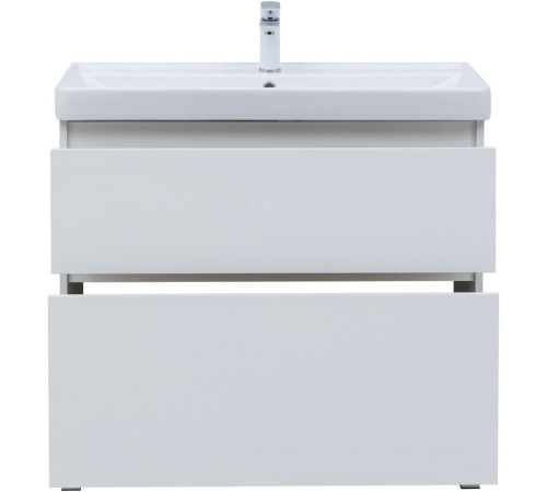 Тумба под раковину Aquanet Вега 90 напольная 2 ящика белый глянец 00344124