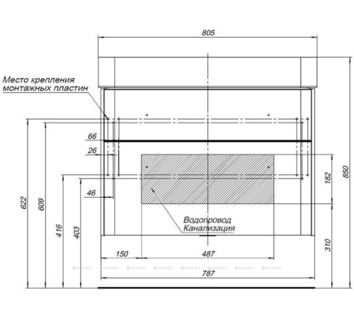 Тумба под раковину Aquanet Виченца 80 белый глянец 00196963