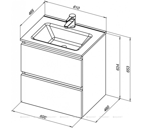 Тумба под раковину De Aqua Ариетта NEW 60 белый матовый 00265579