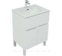 Тумба с раковиной Aquanet Алвита new 60 напольная 1 ящик 2 двери белый матовый 00274130