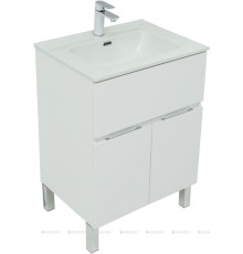 Тумба с раковиной Aquanet Алвита new 60 напольная 1 ящик 2 двери белый матовый 00274130